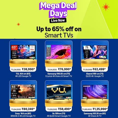 Mega Deal Days on Smart TVs – Up to 65% off Mega Deal Days on Smart TVs - Up to 65% off